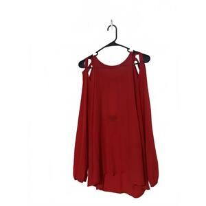 Forever 21+ Red Cold Shoulder Blouse Plus Size 2X